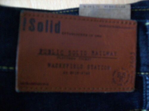 Jeans Mens Regular Straight Designer Jeans Solid Dark Blue Roy W 29in New + Tags - Picture 5 of 9