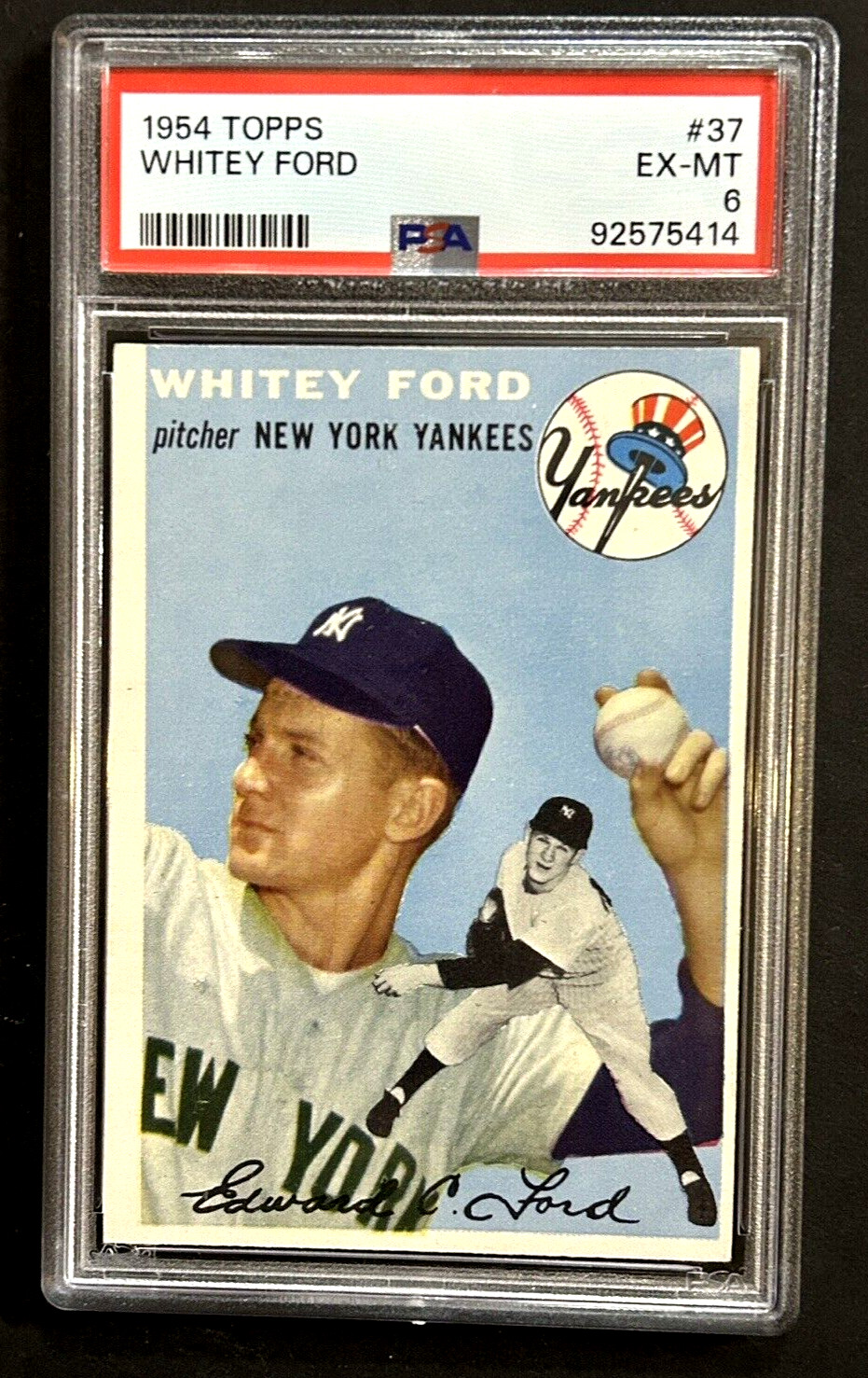 1954 Topps Whitey Ford #37 New York Yankees PSA 6 EX-MT Just Graded Beauty