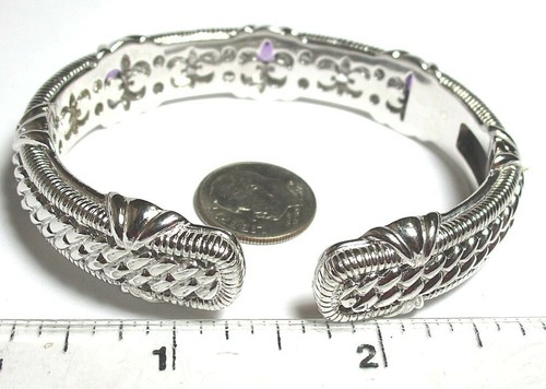 JUDITH RIPKA 925 Sterling Silver Bracelet w Amethyst 46.0 grams - Picture 4 of 5