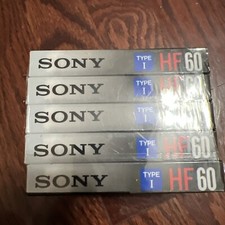 SONY  5 Blank Cassette Tapes 60 min HF Normal Bias Normal Position - Old Stock