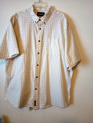 Cabela's Shirt Mens 2XL Plaid Short Sleeve Button Down Collar (241-32)