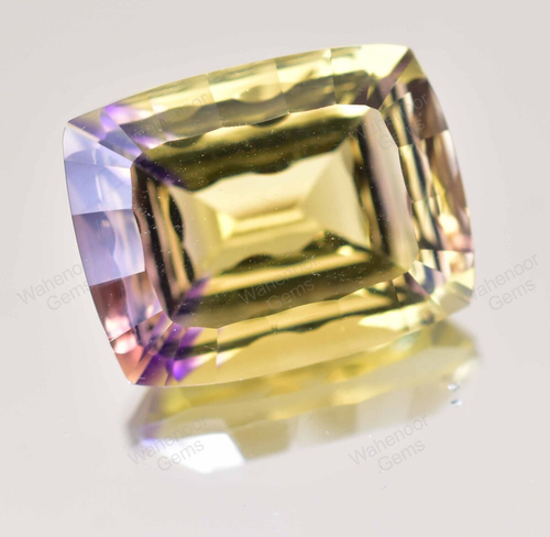 Piedras preciosas naturales impecables bicolor ametrino 16,90 quilates certificadas con cojín sin tratar - Imagen 3 de 6