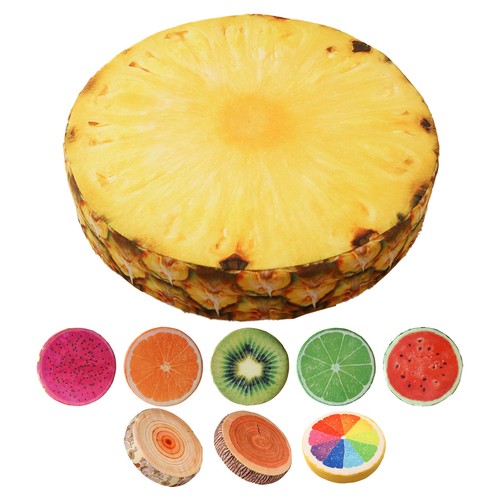 Round 3D Stuffed Throw Pillows Orange Lemon Watermelon Seat Cushions Sofa Pillow - Picture 2 of 21
