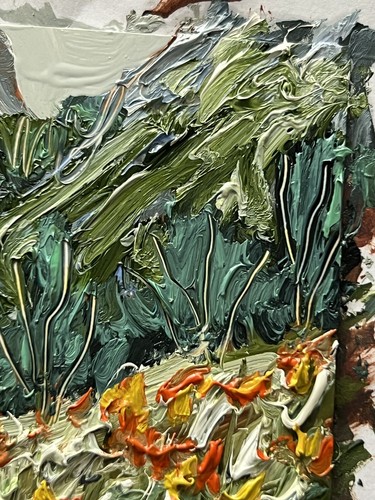 Alpine Meadow Oil Painting Swiss Alps Mountains Switzerland Landscape Signed Art - Picture 9 of 9