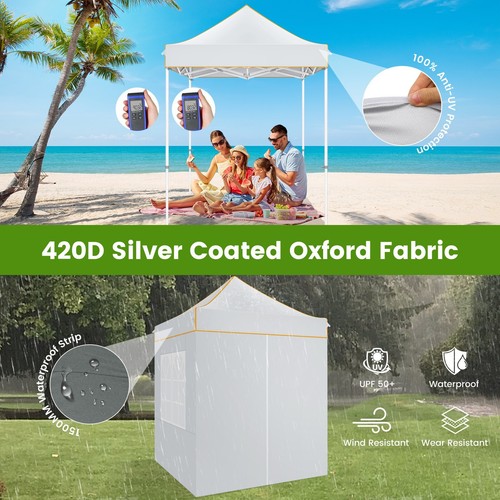 6.5x6.5ft Pop up Canopy Heavy Duty Waterproof UPF50+ Gazebo Beach Shelter Tent - Picture 27 of 33