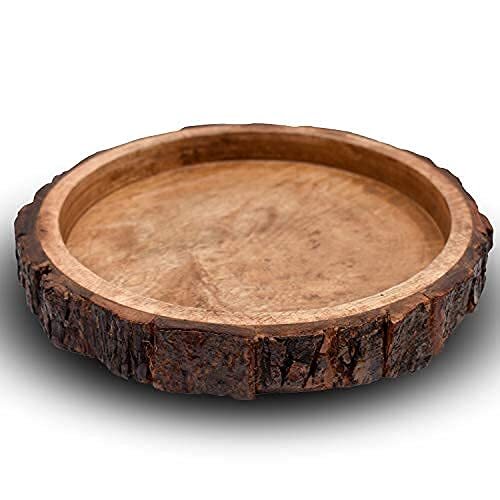 Beautiful Table Decor Round Shape Wooden Serving Tray/Platter for Home and Kitch - Picture 3 of 4