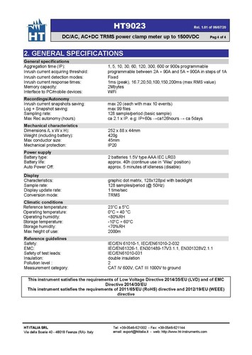 HT Instruments HT9023 TRMS Clamp Meter AC/DC PQA Clamp In-Rush Current - Picture 5 of 5