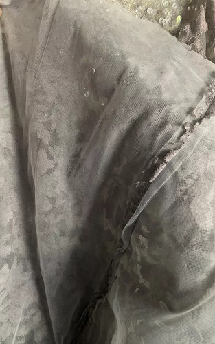 Vintage Peggy Hunt Dress Petit Paris Claremont Sequins, Lace Overlay Tulle Hem S - Picture 12 of 22