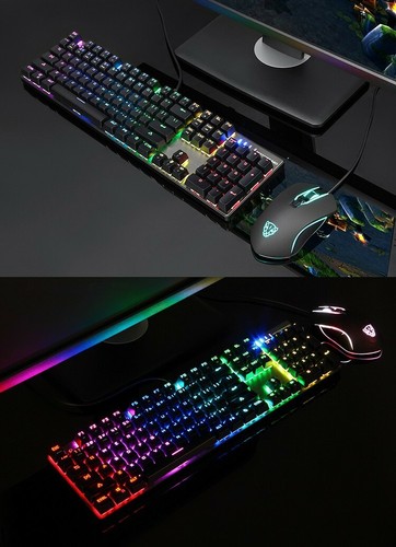 Motospeed Wired USB Gaming Keyboard And Mouse Combo With Lights RGB Red Switches - Picture 13 of 18