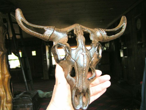 Gusseisen Longhorn Steuer Schädel Rustikal Südwest Dekor - Bild 6 von 8