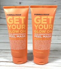 Get Your Glow On Skin-Brightening Peel Mask Papaya Citrus Formula 10.0.6 -2 Pack