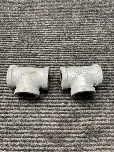 Lot of 2 Ward 3 Way Tee Galvanized Malleable Iron 1" x 1" x 1" - Picture 1 of 5
