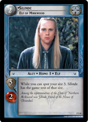 LOTR TCG FOTR Fellowship SILINDE ELF OF MIRKWOOD FOIL1U60 M/GEM MINT Tip Top