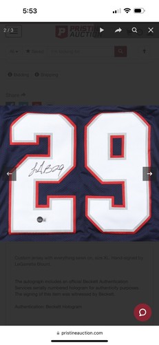 Autographed LeGarrette Blount New England Patriots Jersey XL - Picture 2 of 3