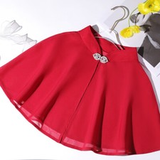 Bridal Crystal Chiffon Cape Poncho Bolero Shawl Cloak Cover Up Party Shawl Cape