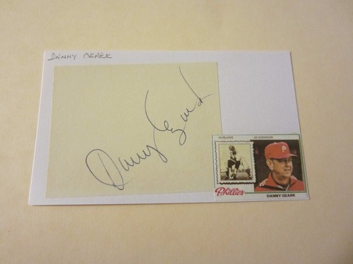 Tarjeta índice firmada autografiada por Danny Ozark (m. 2009) 3X5 MLB Baseball Phillies - Imagen 1 de 2