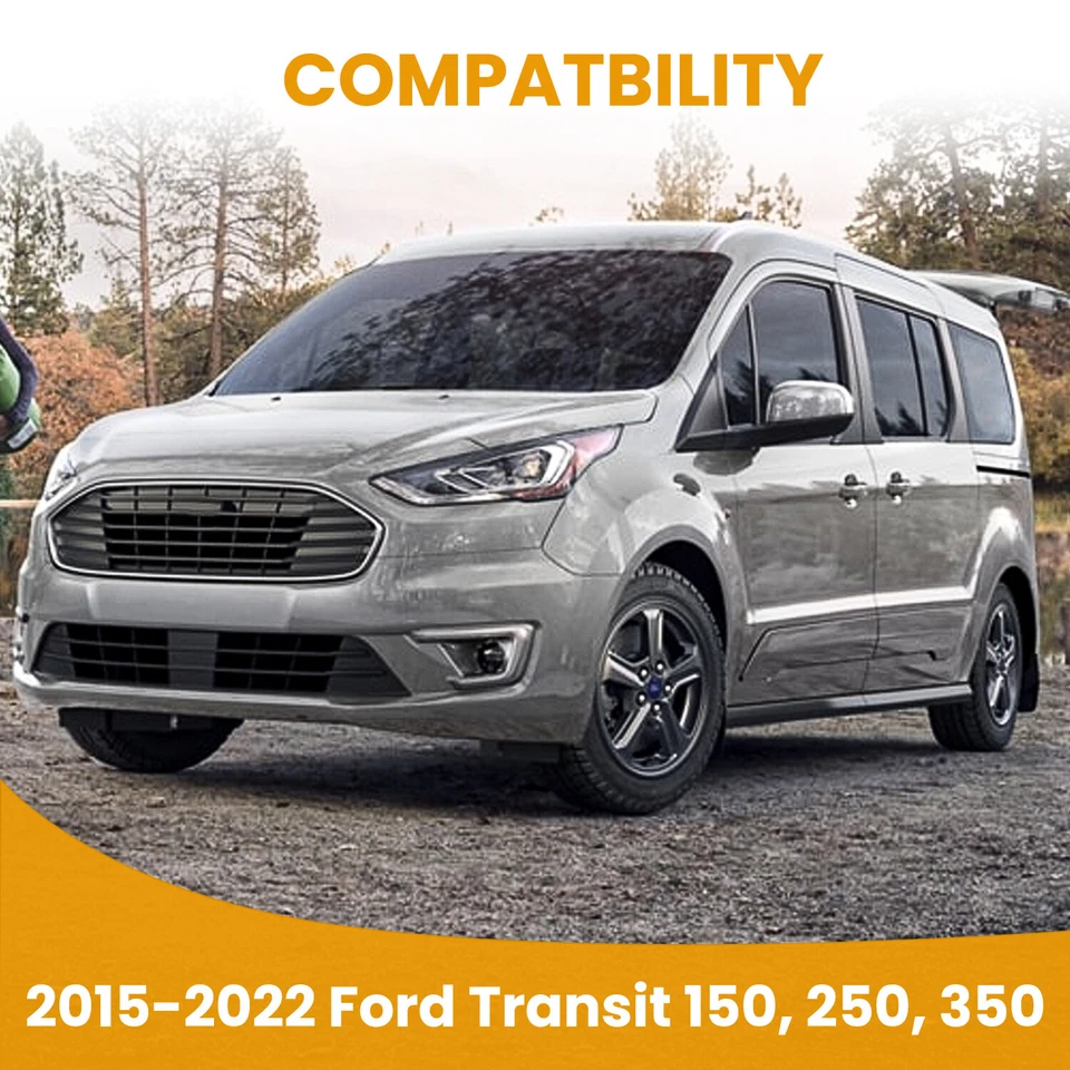 Barras portadoras de techo para Ford Transit 150 250 350 2015-2024 furgoneta de carga 800 libras acero Foto 3 de 4