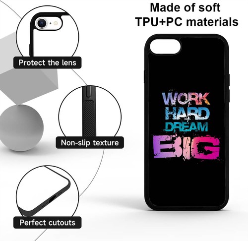 For Apple iPhone SE 11 12 13 14 15 16 motivation Dream big quotes Aesthetic Case - Picture 24 of 25