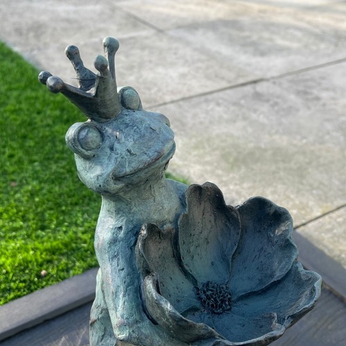 Adornos y Estatuas Jardín 38cm Grande Rana Pájaro Alimentador Exterior Decoración Regalo - Imagen 2 de 8