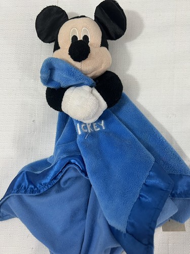 Just Play Disney Mickey Mouse Blue Lovey Plush Security Blanket Toy Crinkle Ears - Picture 2 of 3