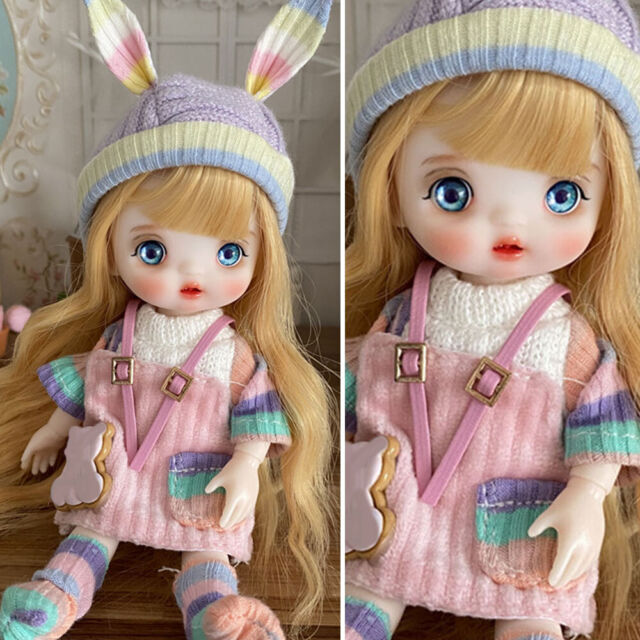 1/8 BJD Doll Cute Girl Dolls with Full Set Clothes Blonde Long Wigs Hats Dress 1/8 BJD Doll Cute Girl Dolls with Full Set Clothes Blonde Long Wigs Hats Dress