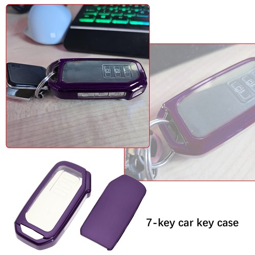Purple Remote Car Key Case TPU Cover 7 Buttons Shell for Kia Soul 2020+ - Picture 2 of 5