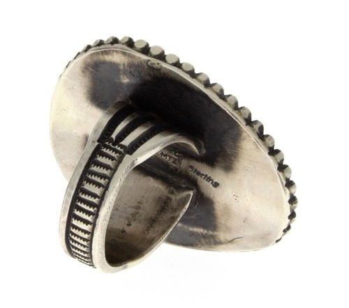 9.25 - Anillo de declaración turquesa natural Royston del artista navajo Calvin Martínez - Imagen 4 de 5