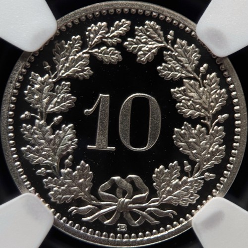 SWITZERLAND. 1988, 10 Rappen - NGC PF70 - Top Pop🥇 Libertas, Alpine Rose RARE - Picture 5 of 5