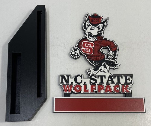 N.C. STATE WOLF PACK LICENSED SHELIA'S NCAA FOOTBALL WOOD PLAQUE/SIGN - Picture 3 of 10