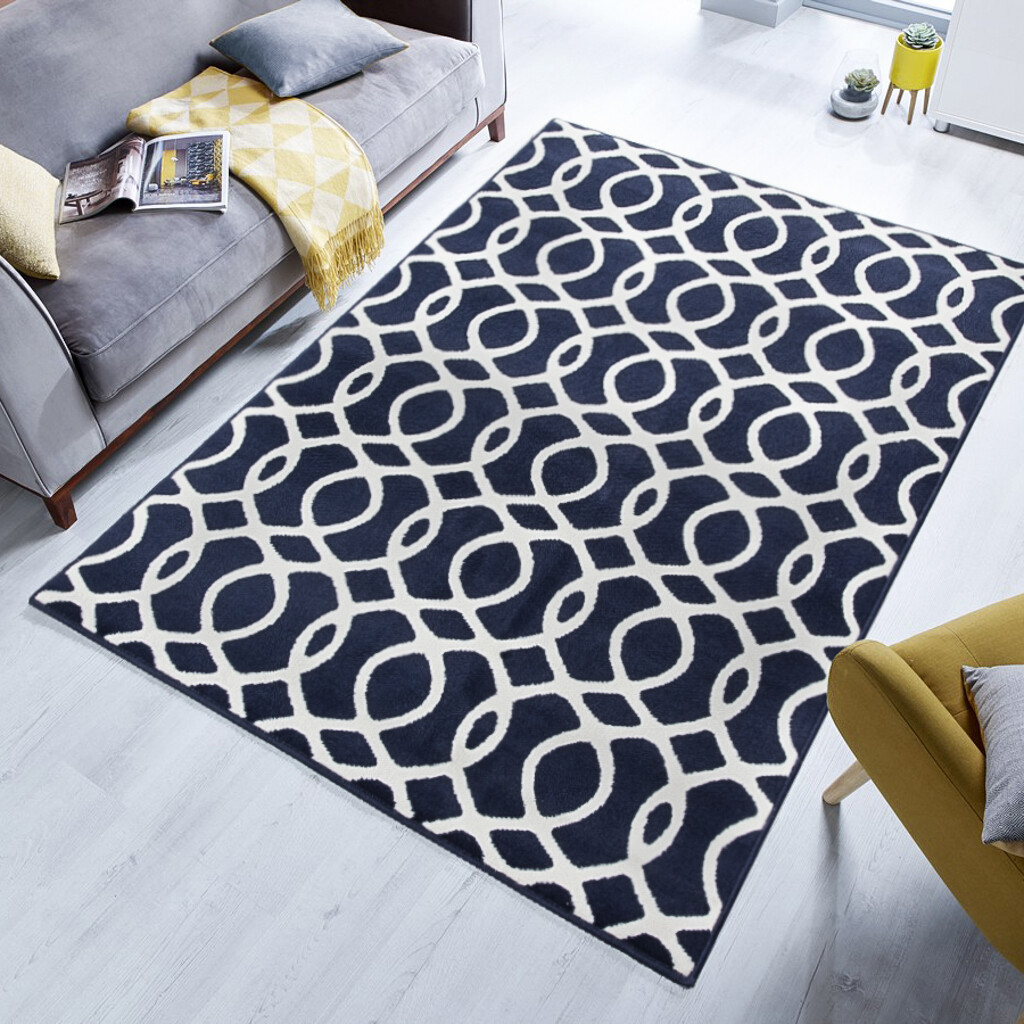 Navy Blue Trellis Rug Small Large Moroccan Runners Geometric Living Room Rugs GORĄCE, wybuchowe kupowanie