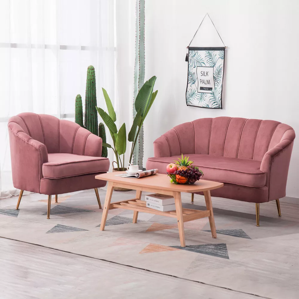 2 seater pink velvet sofa deals