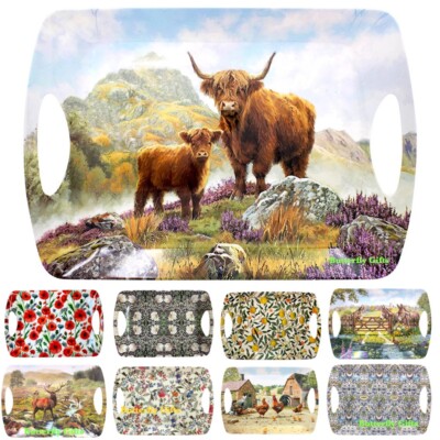 Großes Melamin Serviertablett - Sandwich Tablett - Getränketablett - verschiedene Designs