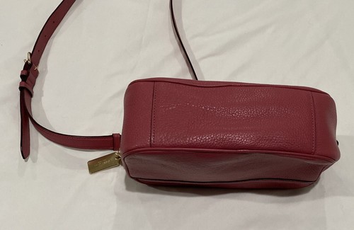 WoW RARE Coach Pink Grain Leather Clutch Crossbody Gold Double Zipper Bag Purse - Picture 4 of 14