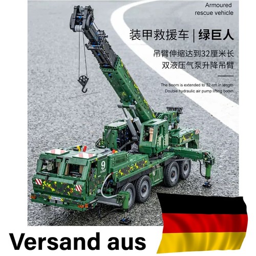 MOULD KING.20009 MILITÄR KRAN GEPANZERT RETTUNGS FAHRZEUG RC/APP ARMY 5539+TEILE - Bild 22 von 24