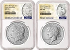 2 coin set 2025 morgan peace silver dollars ngc ms 69 first releases mp