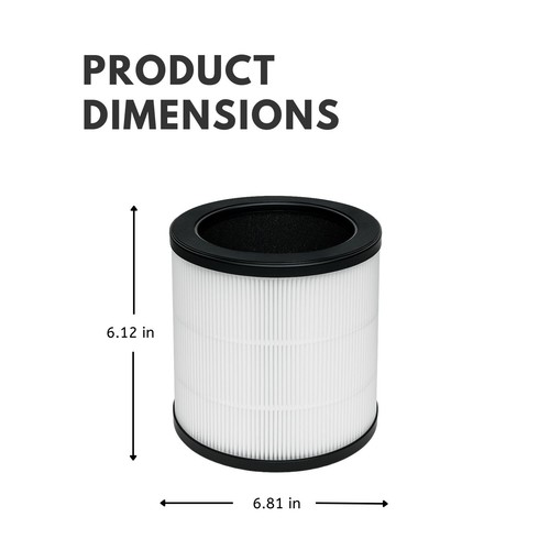 Nispira 3-in-1 HEPA-Kohlefilter für Luftreiniger Bionaire 360 UV HPA360W, 1 Stück - Bild 2 von 5