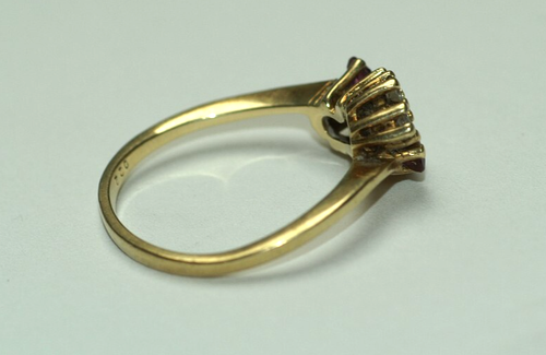 Ring Gold 585 14 Karat mit Rubinen und Brillanten, Gr. 55, antik - Bild 5 von 5