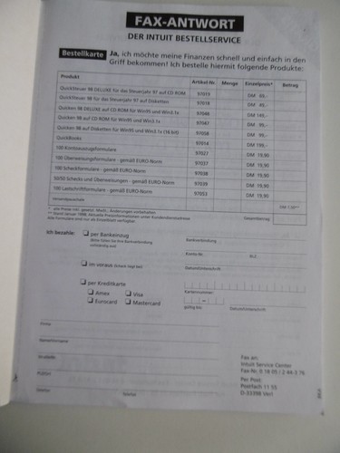 Quicken 98 Benutzerhandbuch Finanzmanager mehr Geld haben mehr Wissen - Bild 9 von 10