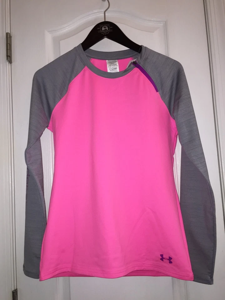 Under Armour Pink Thermal Top Long Sleeve Shirt Youth Girl's XL Nwt - Image 3 of 3