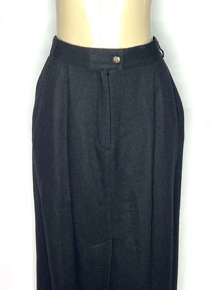 FALDA RECTA VINTAGE RENA ROWAN FOR SAVILLE NEGRA 100% LANA FORRADA 12 EE. UU. Foto 2 de 3