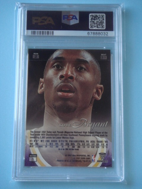 1996-97 Flair Showcase Kobe Bryant RC ROW 2 #31 PSA 9 LOW
