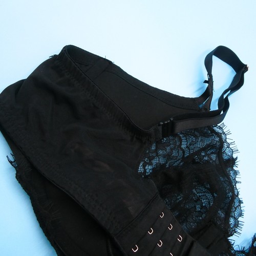 Sujetador Victoria's Secret Dream Angels 42DD Lencería Negra Sin Forro Floral Encaje Lazo - Imagen 5 de 6