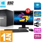 PC tour DELL 9020 Core I3-4130 RAM 16Go Scheibe 480 GB SSD Wifi W7 Ecran 27 "