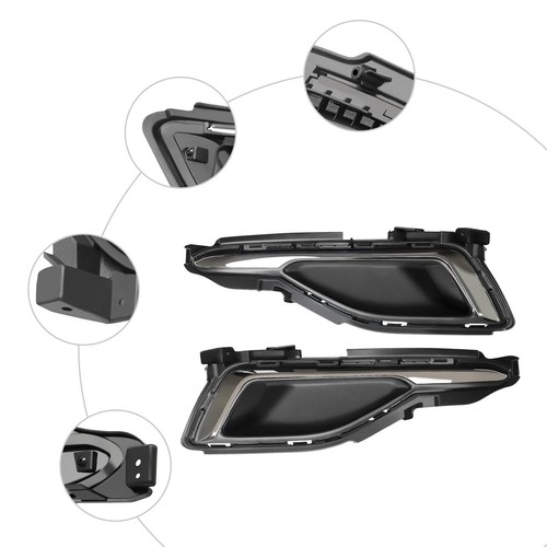 For 2015-2017 Hyundai Sonata Pair Fog Light Lamp Cover Front Bumper Bezel Trim - Foto 4 di 12