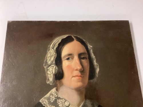 Antik 19. Jahrhundert Portrait Frau Massivholzplatte 24 3/4"x 19" - Bild 7 von 15