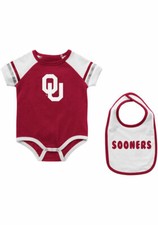 Oklahoma Sooners infant warner bib bodysuit set