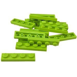 10 1x4 Lime Green Standard Plate Bricks ~ Lego ~ NEW