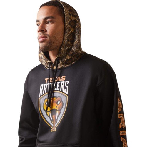 ARIAT Texas Rattlers Hoodie Mens XL PBR Teams Snakeskin Print Hood NEW w/ Tag - Picture 17 of 22