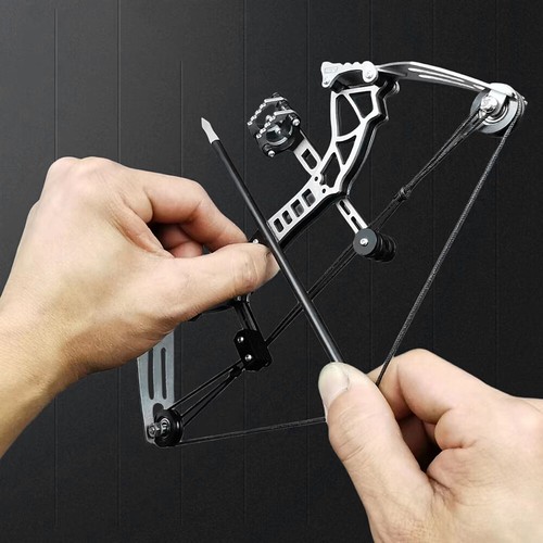 9.5" Mini Compound Bow Set Arrows Target Archery Toy Pocket Bow Adult Shooting - Picture 9 of 12