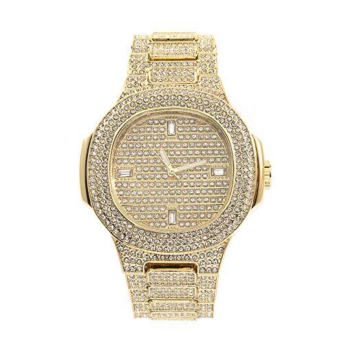 Mens Big Bezel Dial W/ Cuban Chain Bracelet,Necklace,Chain & Ring - CRNT 8967 - Picture 3 of 99